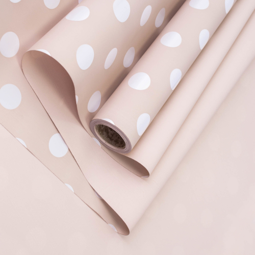 Пленка матовая двусторонняя ГОРОХИ Бежевая