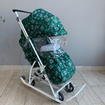 Коляска комбинированная (санки - коляска) «Наши детки 3-1К» зеленая (арт.  НДТ3-1К/6)