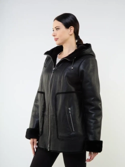 Дубленка натуральная зимняя с капюшоном