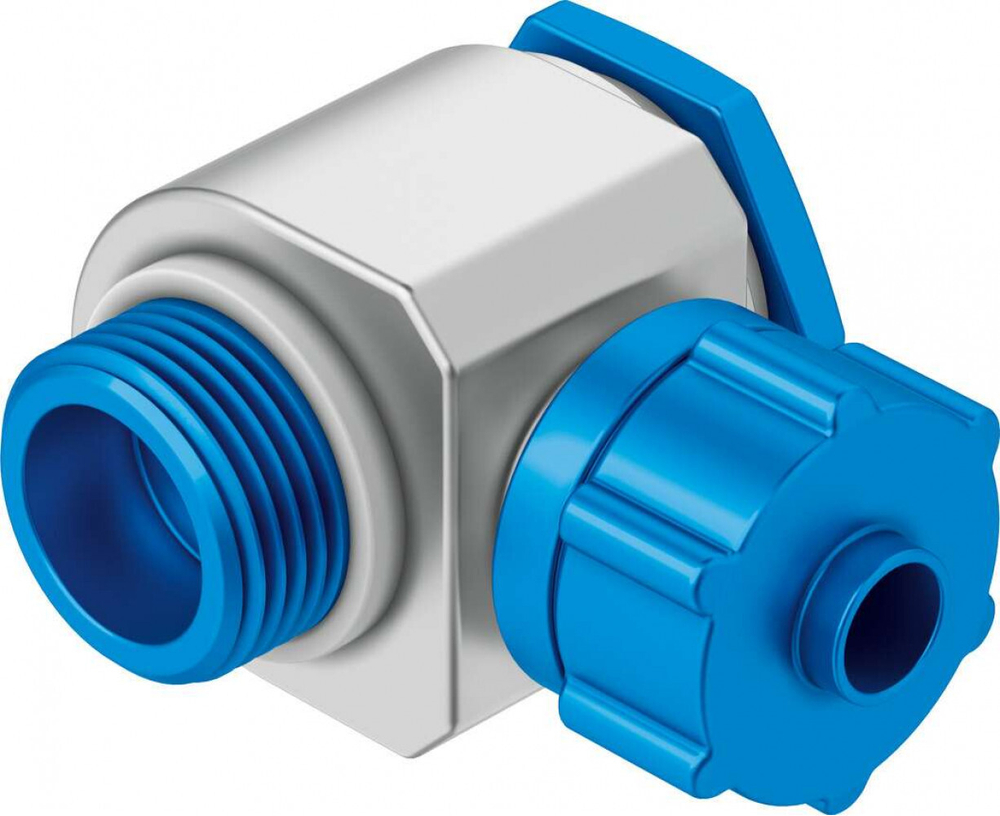 Штуцер ниппельный угловой с накидной гайкой Festo LCK-3/8-PK-6 (комплект 10 шт)
