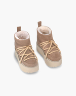 Замшевые полусапоги INUIKII 75204-004 Sneaker Classic Low Platform Beige на меху