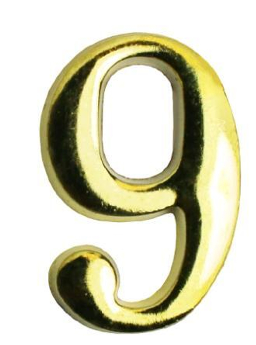 Цифра дверная АЛЛЮР ''9'' метал. на клеевой основе  ЗОЛОТО /5083