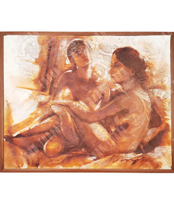 [Ню] Дмитрий Алексеев (1963 г.р.) «Страсть» — картина из серии «В кружевах». Холст, масло.