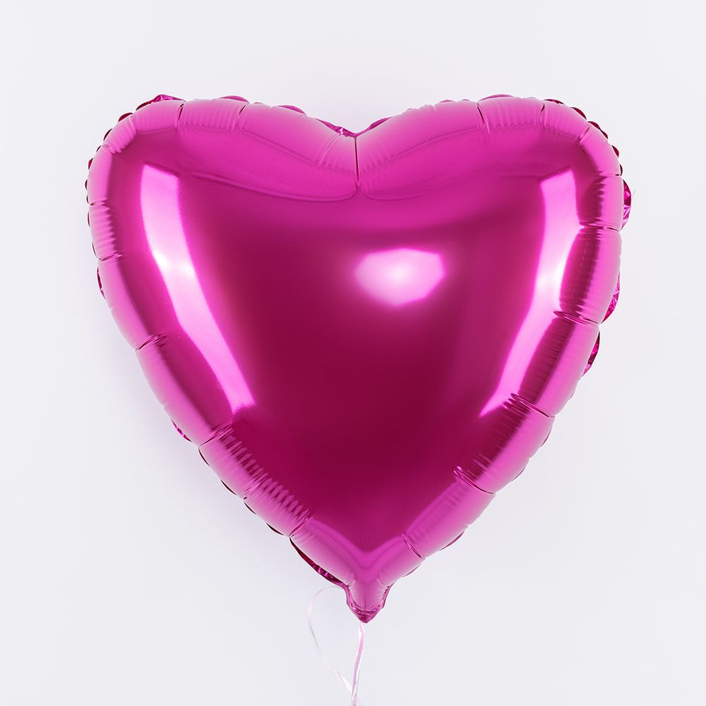 F Шар 18"/46 см, Сердце Фуше фуксия (БГ-15) 