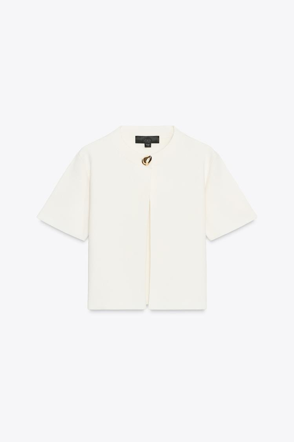 ZARA КАРДИГАН С КОРОТКИМИ РУКАВАМИ, ЭКРЮ