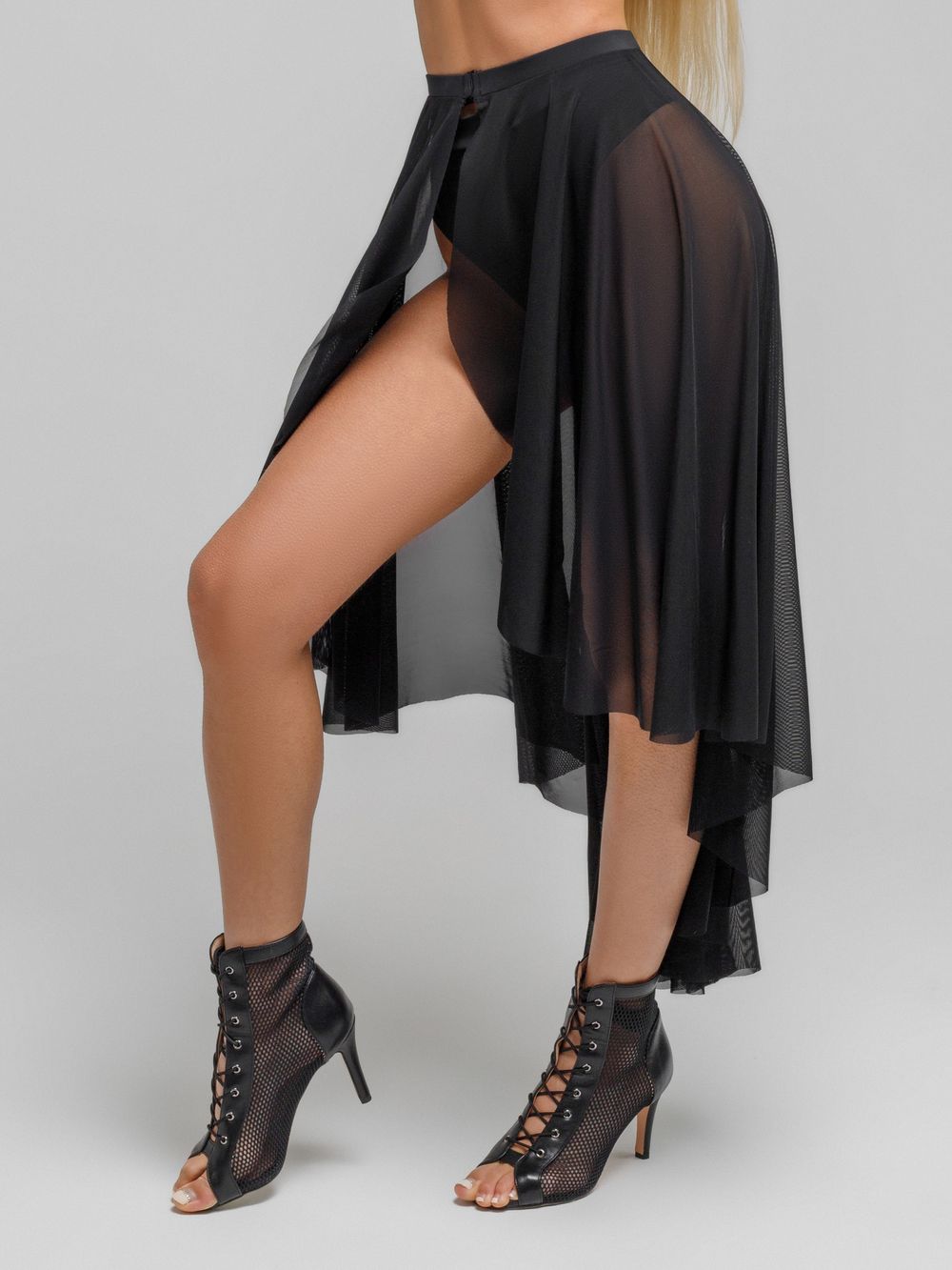 Pareo Skirt Crystal, Black mesh