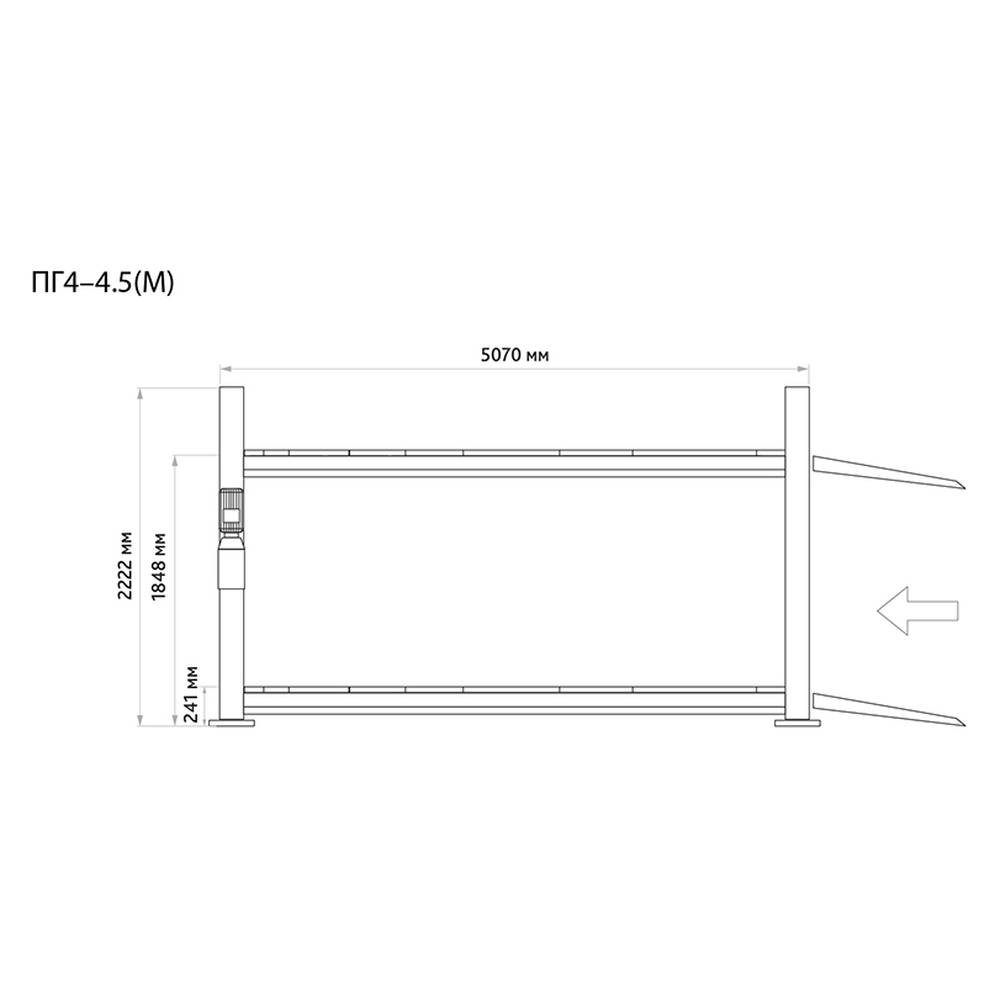 ПГ4-4.5 (М) Подъемник 4-стоечный для сход-развала 4.5 тонны с траверсой на 2 тонны 380В