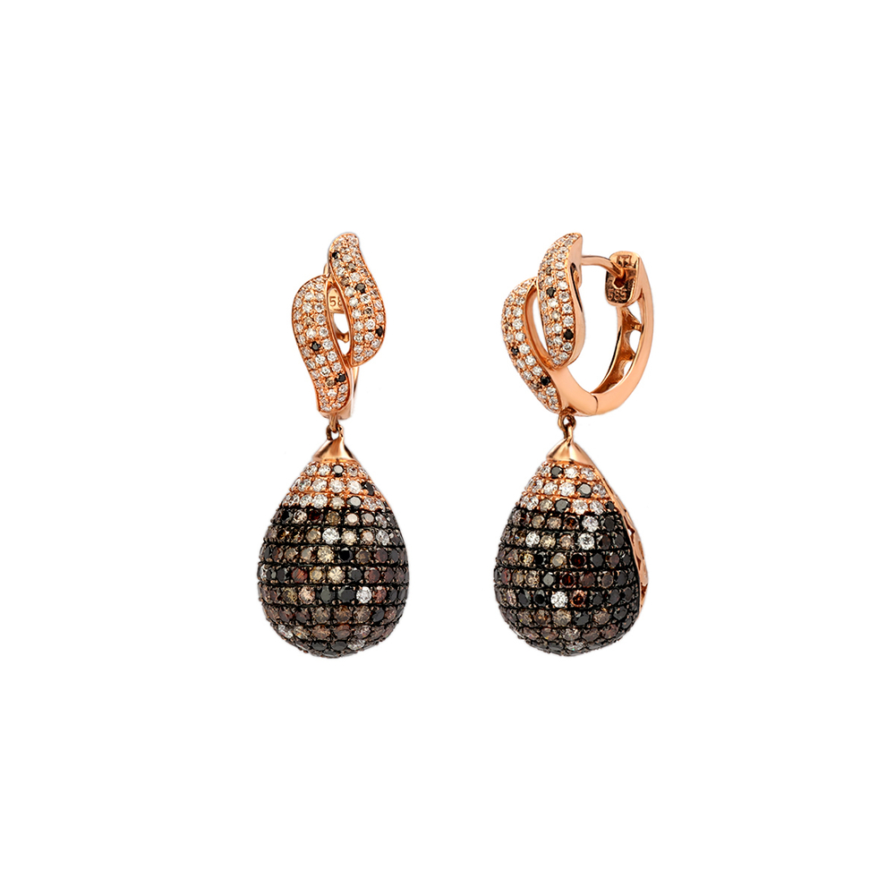 Серьги с бриллиантом  из красного золота JA-S-610617