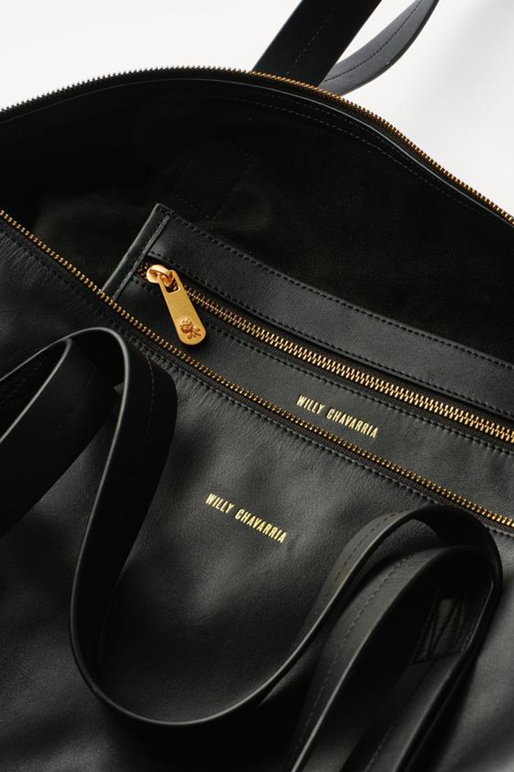 ZARA X WILLY CHAVARRIA КОЖАНАЯ ДОРОЖНАЯ СУМКА, ЧЕРНЫЙ