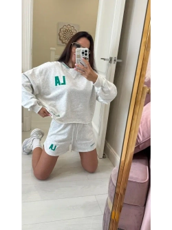 Спортивный костюм женский двойка свитшот с шортами LA