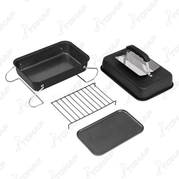 Коптильня с фиксаторами крышки, ст.1мм, термостойкое покрытие (T-HS-KP-02M) Helios (произв-во Тонар)