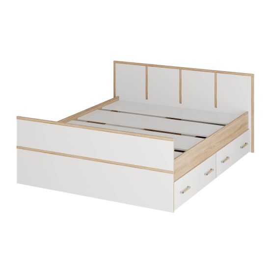 Сакура bts Кровать 1,6 LIGHT дуб сонома/белый, СП без тахты