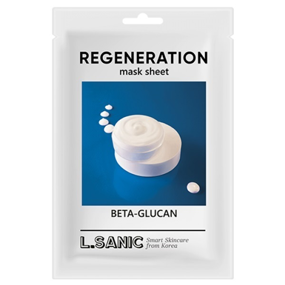 Маска для лица тканевая восстанавливающая с бета-глюканом L.Sanic Beta-Glucan Regeneration Mask Sheet