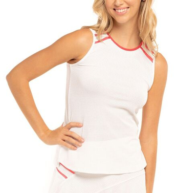 Женский топ теннисный Lucky in Love Core Whites Mesh Love Tank - белый