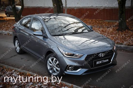 Реснички на фары широкие для Hyundai Solaris II