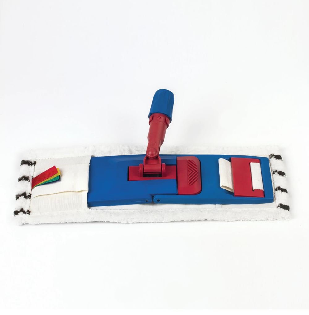 Насадка МОП плоская для швабры/держателя 50 см, уши/карманы (ТИП У/К), микрофибра/скраб, LAIMA EXPERT, 605314ОЗ