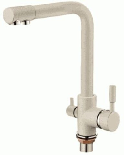 смеситель кухня LEDEME картридж д.35мм, с выходом питьевой воды белый гранит L4055W-3