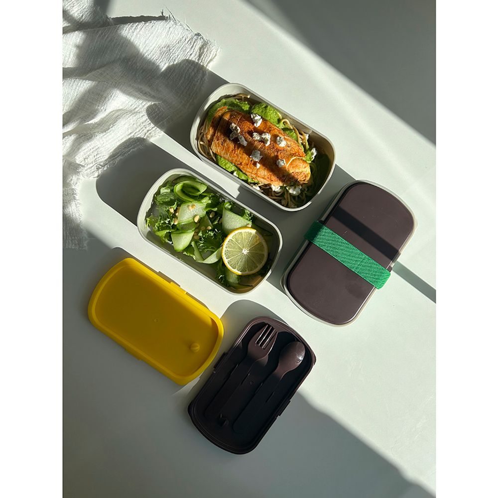 Ланч-бокс с приборами Food Time, 1 л, серый