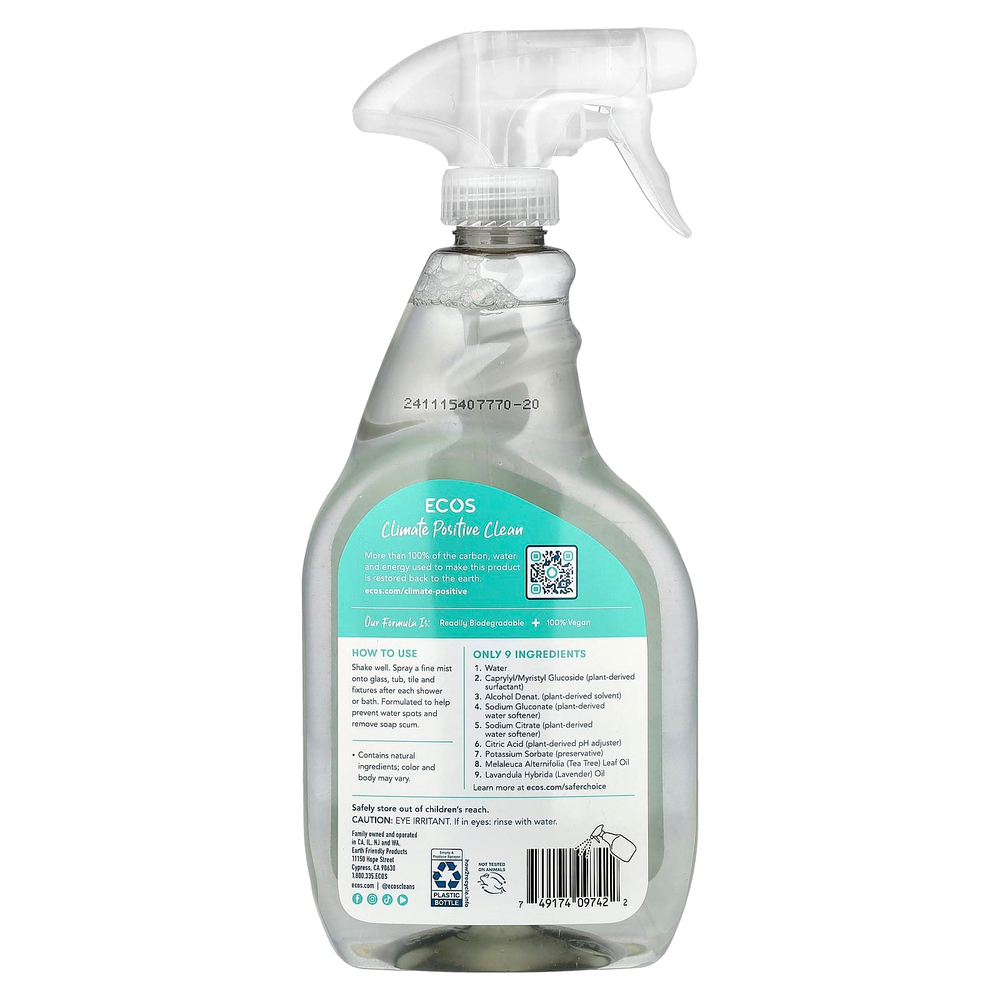 Earth Friendly Products, Ecos®, растительное очиститель для ванной, чайное дерево, 650 мл (22 жидк. унции)