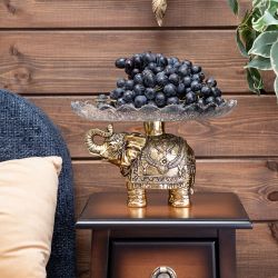 Фруктовница-конфетница Слон индийский - 5 Бронза