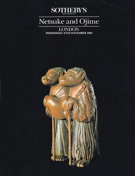 Каталог аукциона Sotheby's, Лондон, Нэцкэ и одзимэ от 15 ноября 1989 года