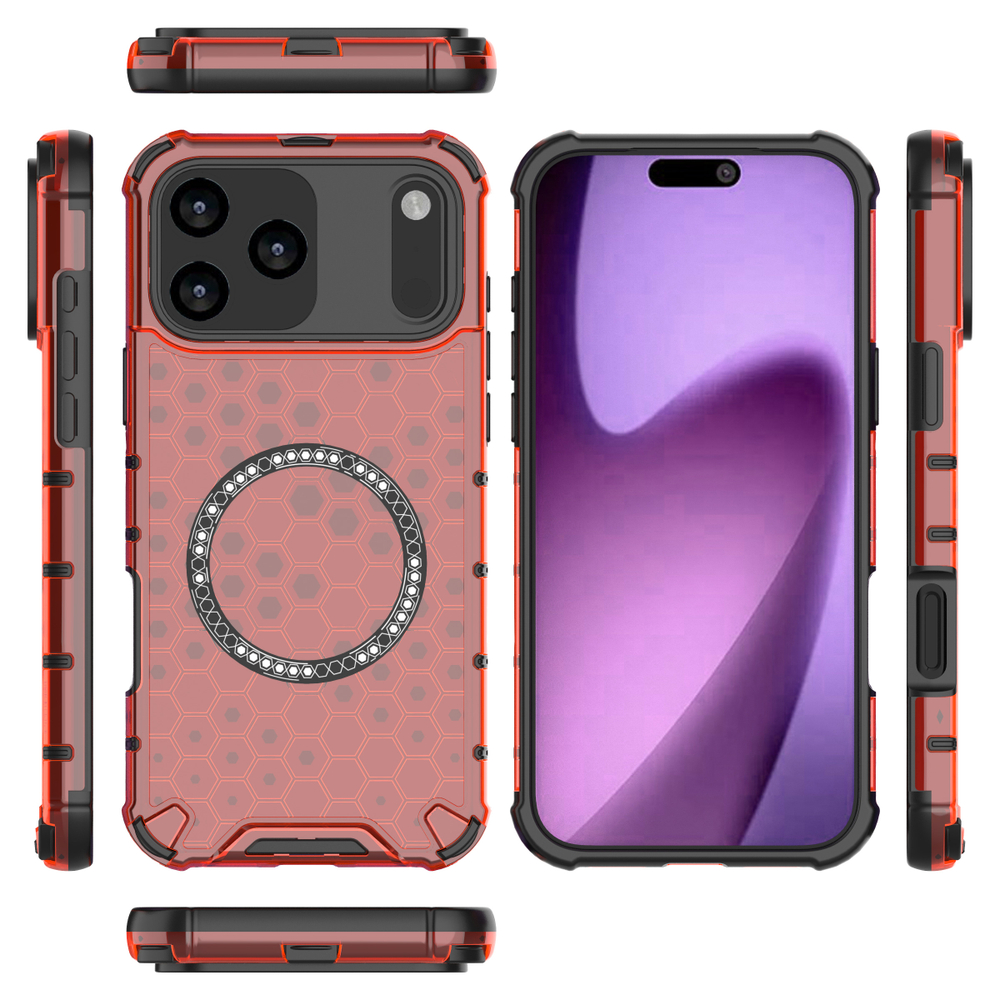 Прозрачный чехол Honeycomb Magnetic Case для iPhone 17 Pro Max