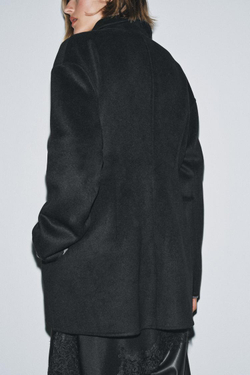 ZARA ПРИТАЛЕННЫЙ БЛЕЙЗЕР ИЗ ШЕРСТИ — ZW COLLECTION, ЧЕРНЫЙ