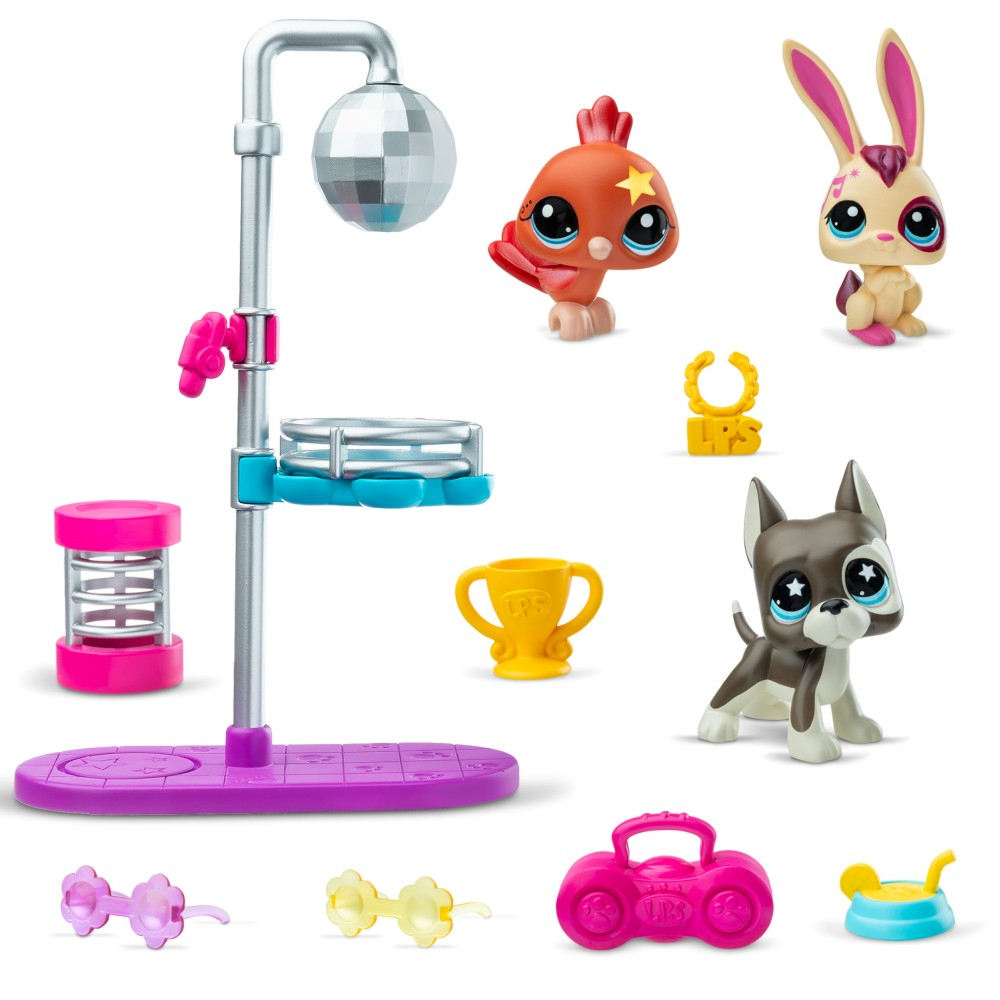 Littlest Pet Shop - DISCO Набор с тремя животными 3-ПАК + аксессуары LPS00637