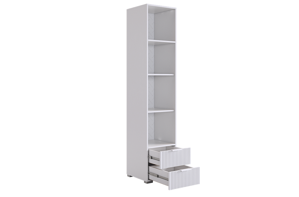 Шкаф однодверный "Зефир" 107.03, (Белое дерево/Белый муар (эмаль))