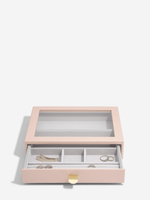 Органайзер для украшений и часов со стеклянной крышкой Stackers Classic Jewellery Box, 4 секции - White Pebble (White Pebble / серый / White Pebble / 500)