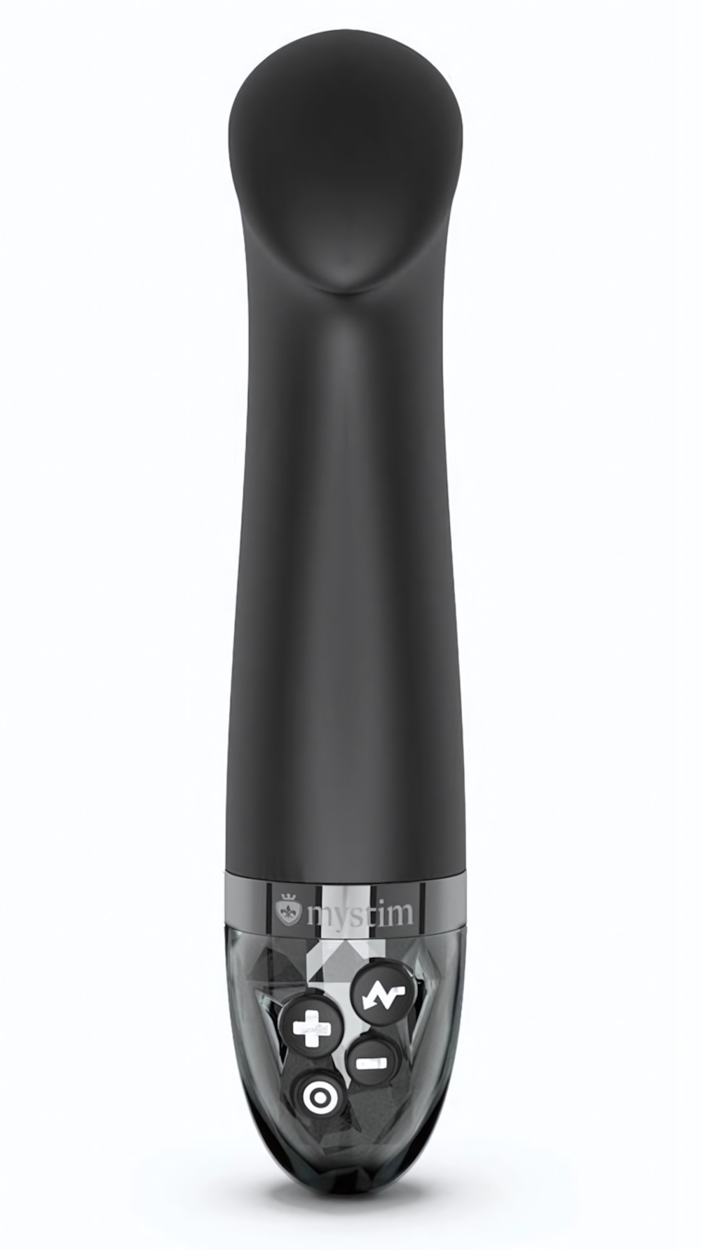 Черный вибратор с функцией электростимуляции Right on Ron - 17 см. (Цвет: черный)