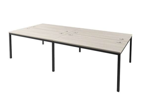 Бенч-система 3000х1432 для 4 рабочих мест на металлокаркасе Lite IL-52-02 Акация Морава/Антрацит