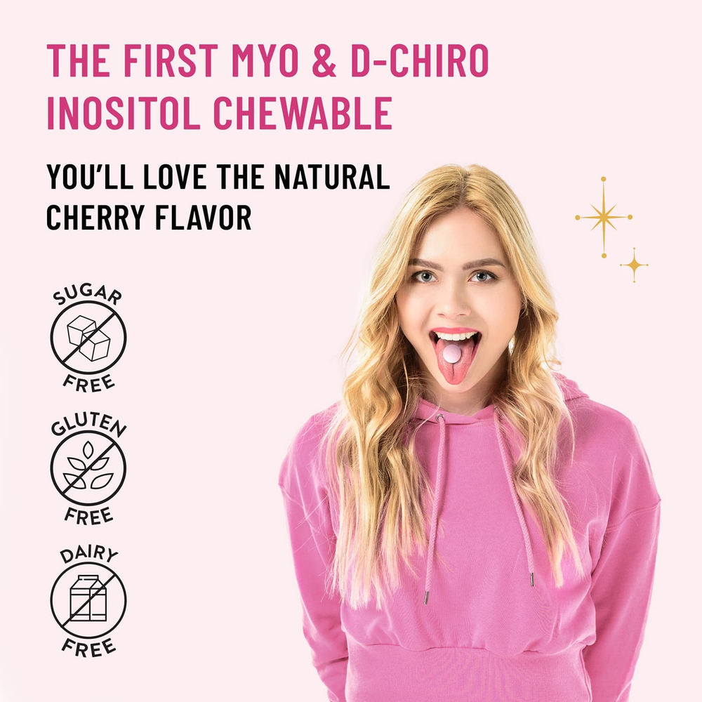 Legendairy Milk, Myo & D-хиро инозит, вишня, 30 веганских жевательных таблеток