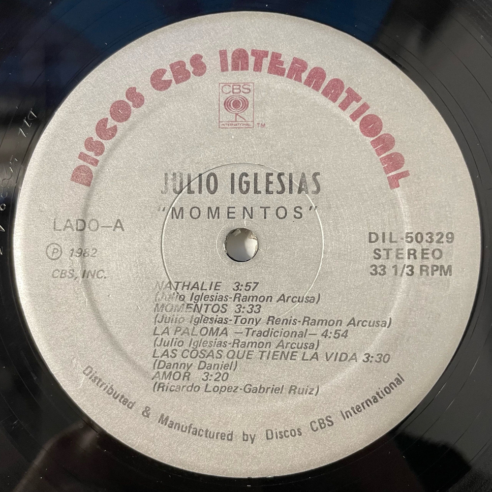 Винтажная виниловая пластинка LP Julio Iglesias Momentos (США 1982)