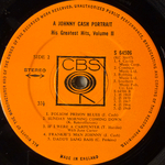 Johnny Cash ‎– A Johnny Cash Portrait - His Greatest Hits Volume II (Англия 1970г.) Т