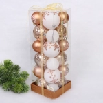 Набор шаров «Snow shine» 7 см + 5 см (24 предмета), Шампань/Белый