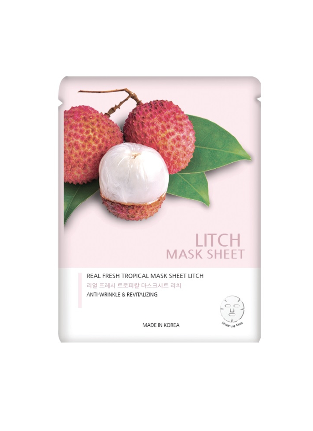 Тканевая маска с экстрактом личи JINGNANI Real Fresh Tropical Mask Pack Litch