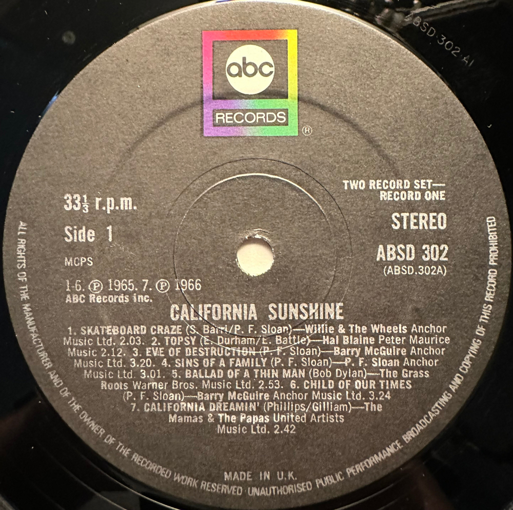 California Sunshine 2LP (Англия 1976г.)