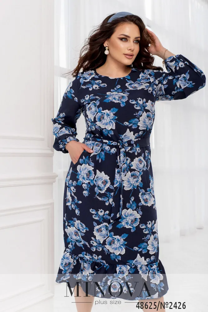 Платье 2426-темно-синий Minova
