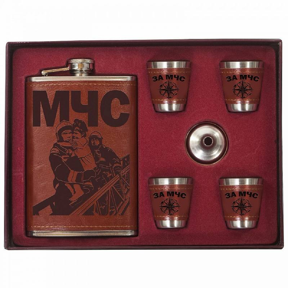 Набор подарочный Фляга и стопки МЧС