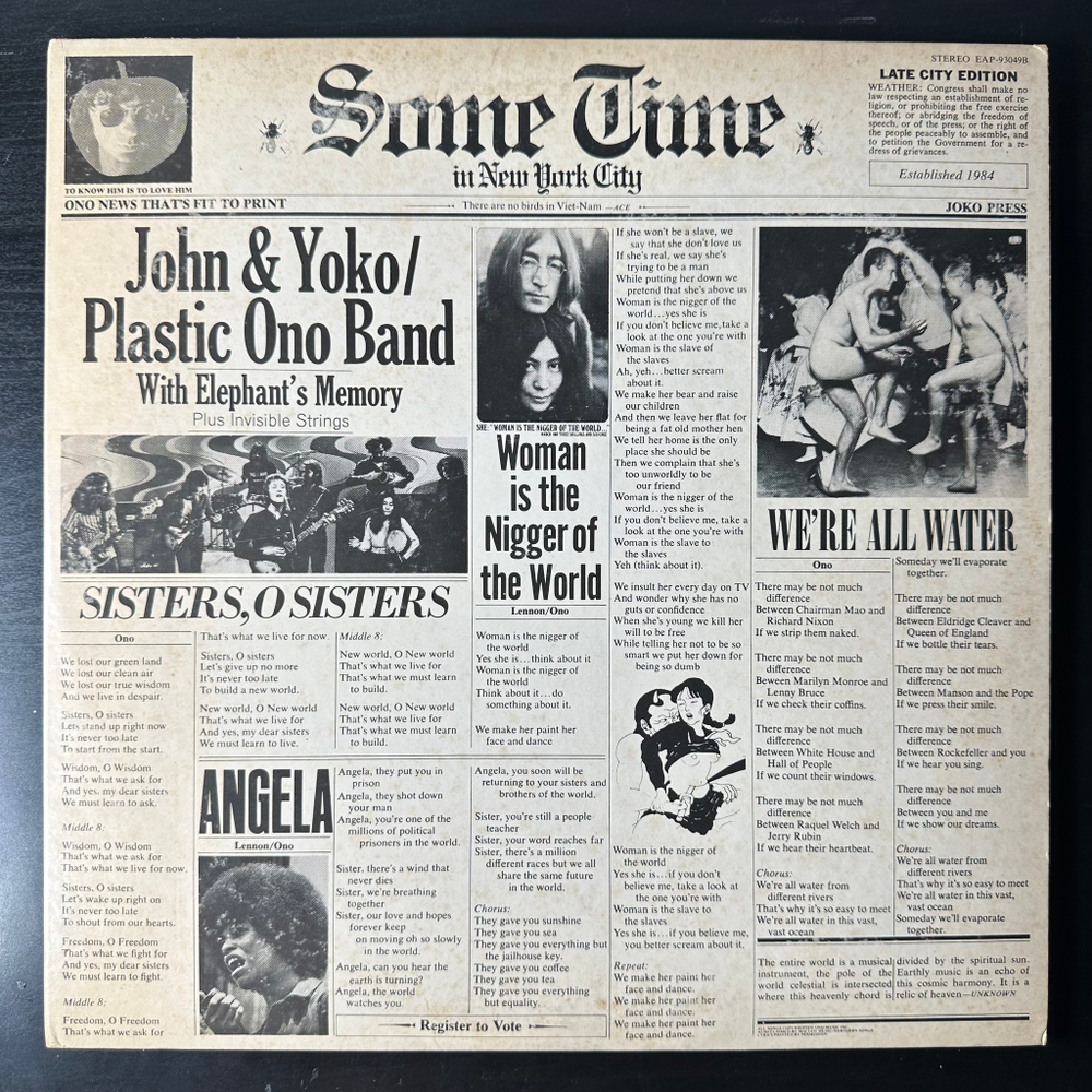 John & Yoko / Plastic Ono Band -  Some Time In New York City 2LP (Япония 1972г.)