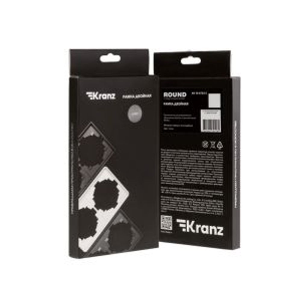 Рамка ROUND 2-постовая титан KRANZ