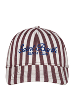 Кепка MC Saint Barth Baseball stripes бордо с белым