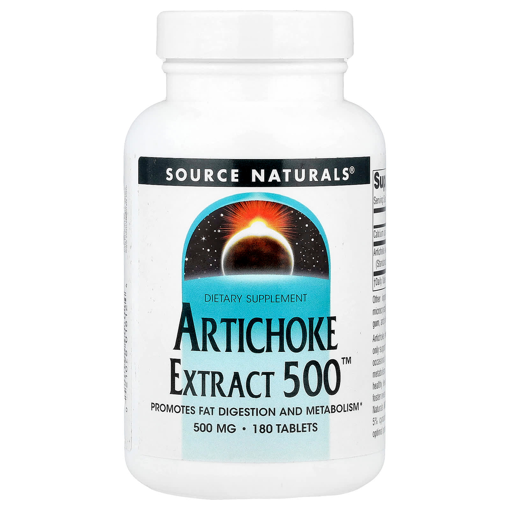 Source Naturals, Artichoke Extract 500™, экстракт артишока, 180 таблеток