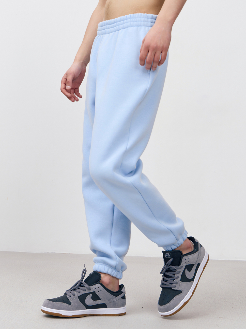 Брюки мусжкие с начесом "jogger fleece" (голубой)