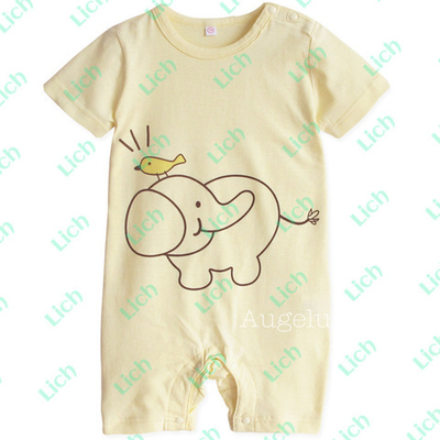 Песочник однотонный с коротким рукавом и различными принтами