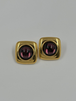 Серьги с фиолетовыми кабошонами Monet