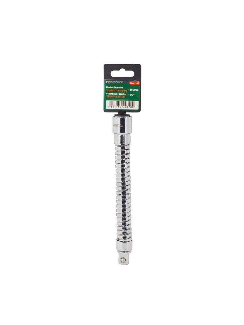 Удлинитель гибкий 195мм, 1/2'', на пластиковом держателе RockForce##Rock FORCE RF-8044195F