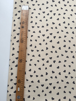 Микровельвет 100% хлопок Чёрные сердечки