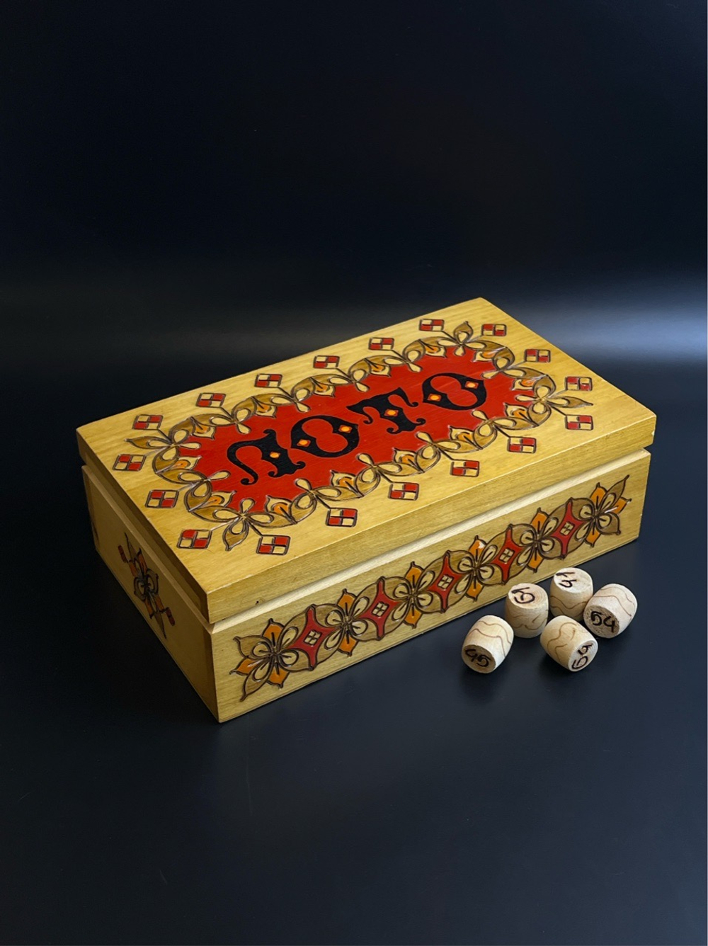 Русское Лото в деревянной коробке. Настольная игра СССР